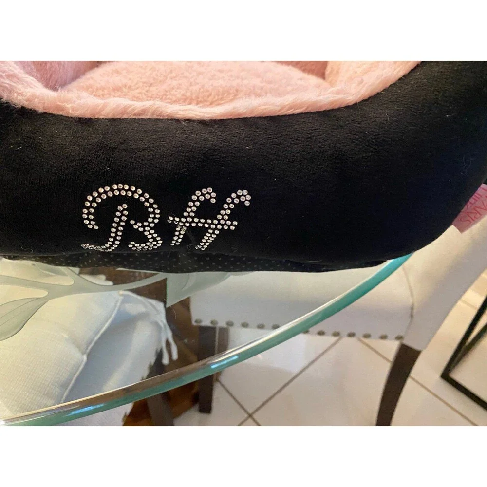 Paris Hilton Pink and Black Pet Bed